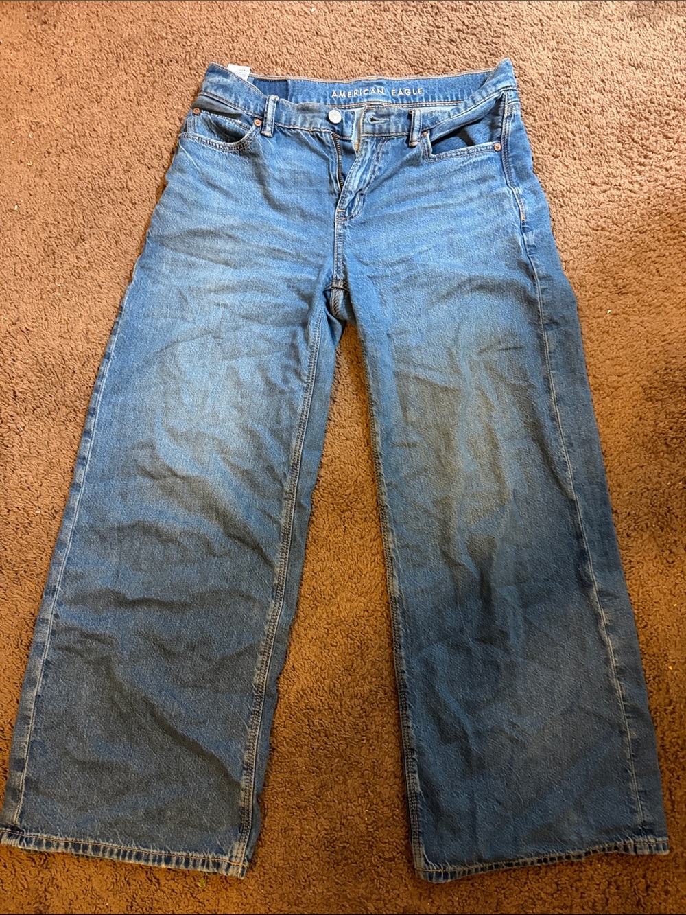 American Eagle Outfitters Straight Leg Jeans - Light Blue Denim